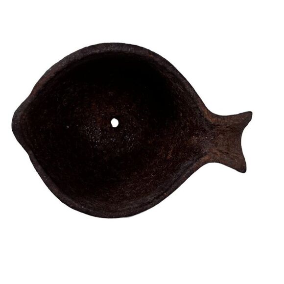 Vintage Fish Cast Iron Bronze Incense Holder Trinket Dish Metal Decor Mini 3" - Picture 2 of 3